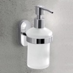 Gedy 5381-13 Wall Mounted Frosted Glass Soap Dispenser